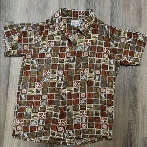 Atomic Tiki Vintage Patterned Short Sleeve Shirt men’s large